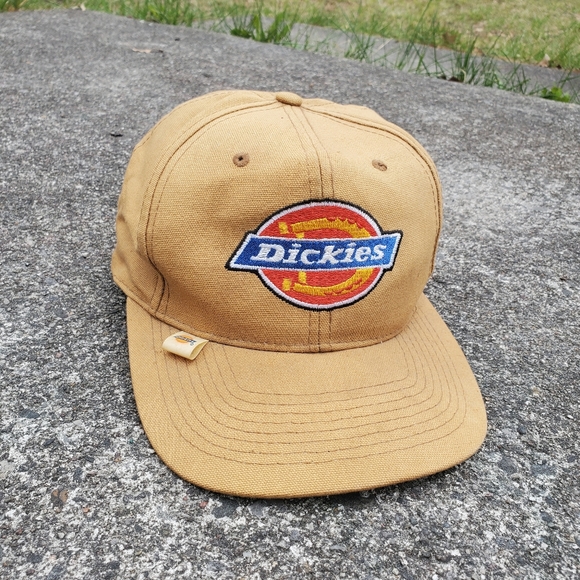 Vintage Other - Vintage 80s Dickies Logo Patch Khaki Snapback